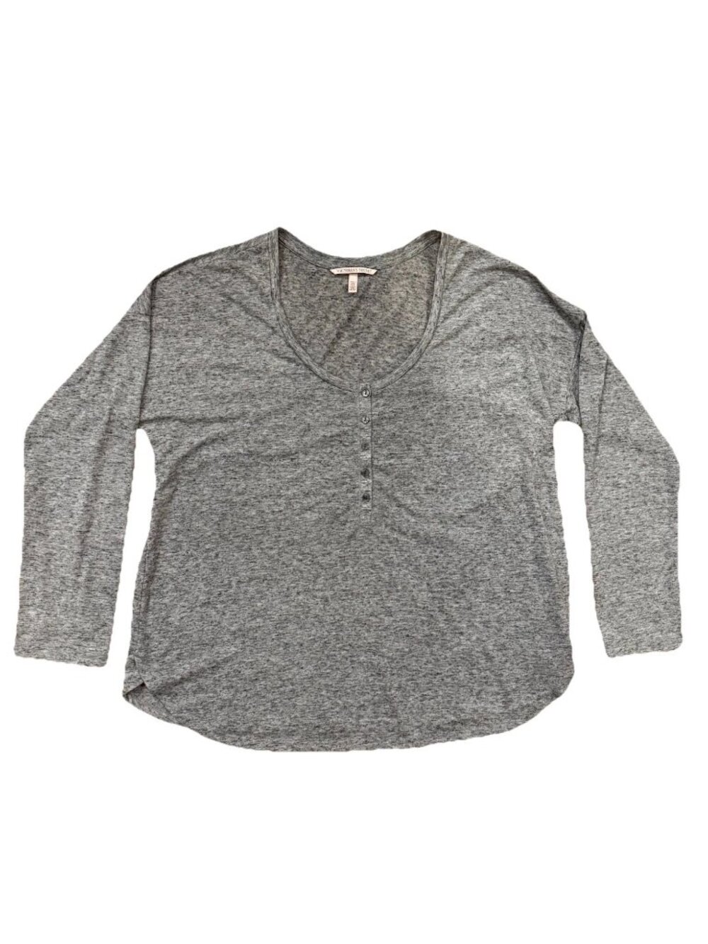 Y2K VTG Victoria's Secret Women's Long Sleeve Heather Grey Lounge Top Size M